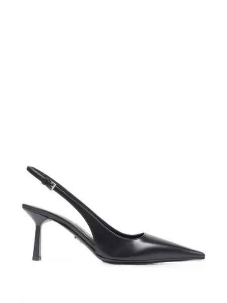 Pantofi cu toc Prada din piele slingback negru