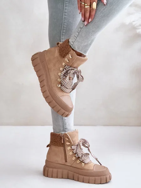 Čevlji do gležnjev Evento s platformo rjava