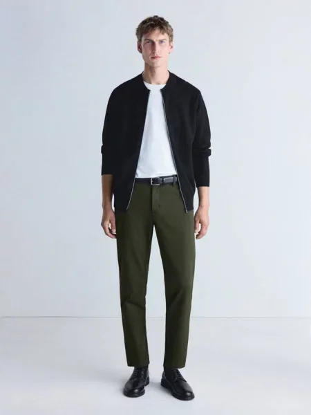 Kardigan z dzianiny comfort stretch Mężczyzna XXL MANGO MAN czarny