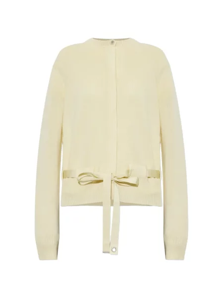 Cu centură cardigan Ferragamo din cașmir galben