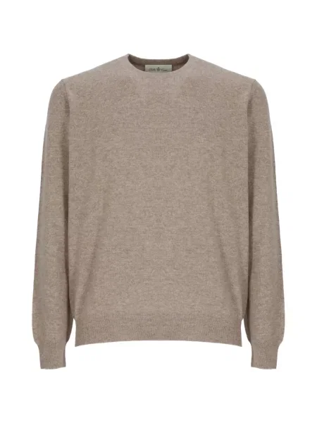 Lung hanorac crewneck Della Ciana cu decolteu rotund