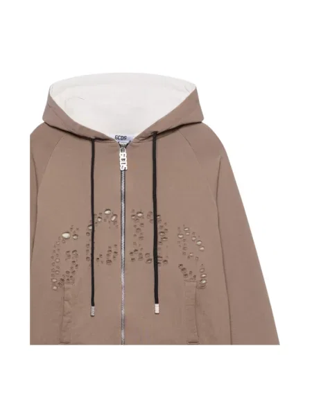 Bluza z kapturem Gcds z logo brązowa