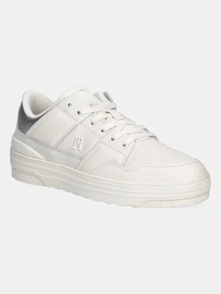 Kožne tenisice Tommy Hilfiger FEMININE BASKET SNEAKER bež