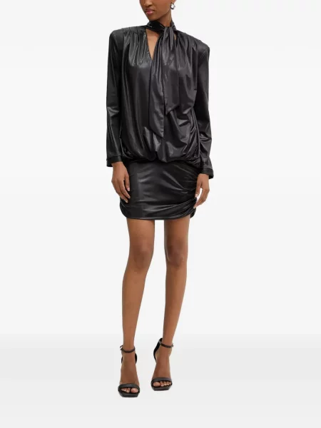 Rochie midi Haveone cu funde drapată negru