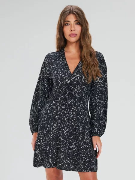 Міні-сукня в горошок різнобарвний