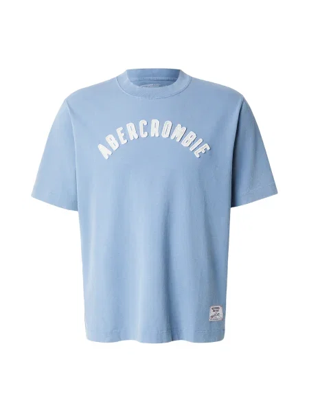 Abercrombie & Fitch Tričko nebeská modř / vlny bílé