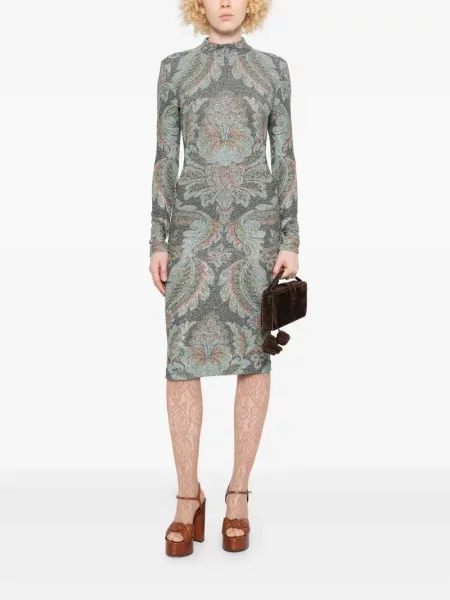 Rochie Etro cu model floral de costum albastru