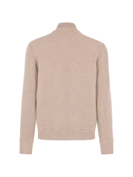 Cardigan Brunello Cucinelli din piele de căprioară