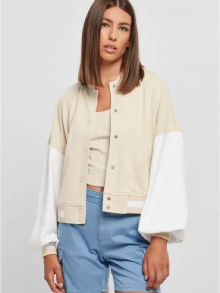 Geacă Urban Classics din material terry alb