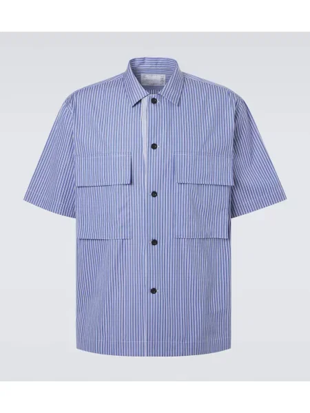 Srajca Sacai poplin modra