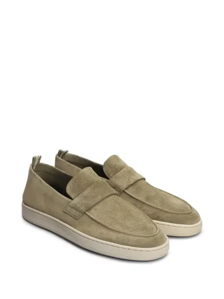 Pantofi loafer Officine Creative din piele de căprioară verde