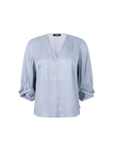 Bluzka Jansen Amsterdam z dekoltem w serek niebieska