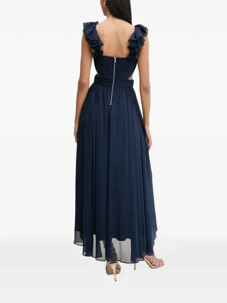 Rochie midi Morgan cu volane cu bretele albastru
