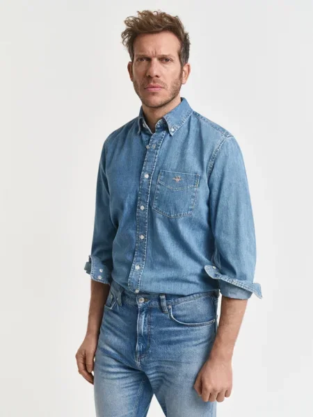 GANT Košulja traper plavi