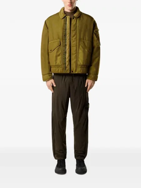 Pantaloni Stone Island cu strasuri stretch maro