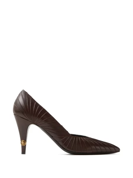 Pantofi cu toc Versace din piele maro