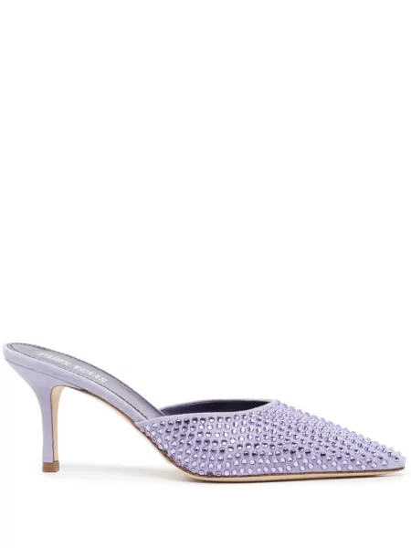 Papuci tip mules Paris Texas de cristal violet
