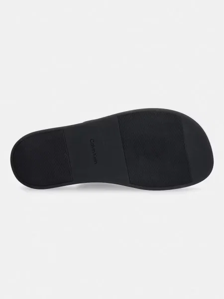 Calvin Klein papucs férfi bőr ERGON DOUBLE BAR SANDAL LTH fekete