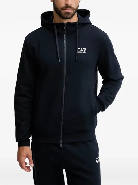 Hanorac cu glugă Ea7 Emporio Armani cu imagine albastru
