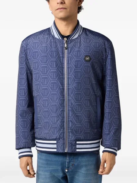 Geacă bomber Philipp Plein cu imagine albastru