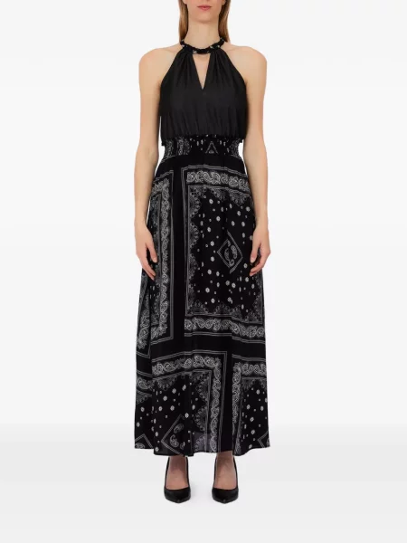 Odgovarati haljina Liu Jo s V-izrezom s paisley uzorkom crna