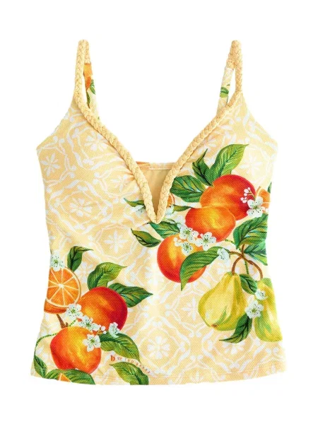 B by Ted Baker Majica za kopanje brez rokavov pastelno rumena / zelena / oranžna bela