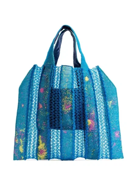 Geantă shopper Bielo tricotate ajurata albastru