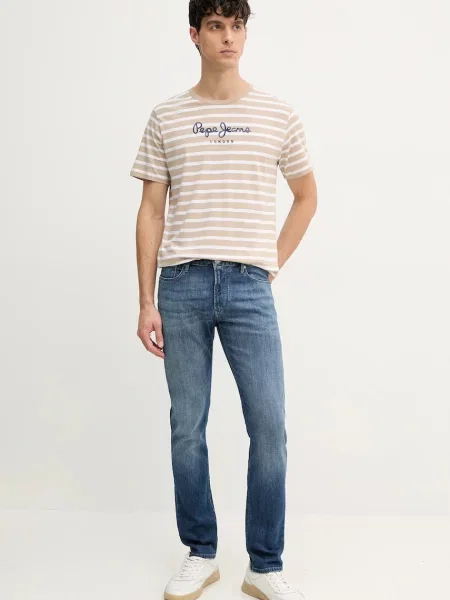 Футболка Pepe Jeans візерунок бежевий