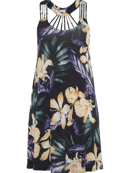 LASCANA Rochie verde / mov închis / negru alb