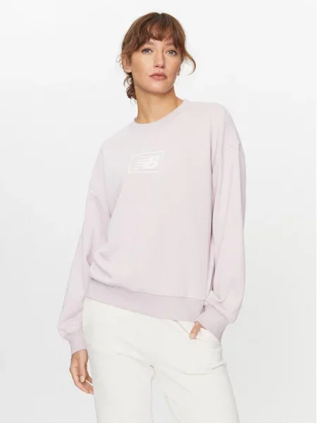 New Balance Majica dugih rukava Essentials French Terry Crew ljubičasta