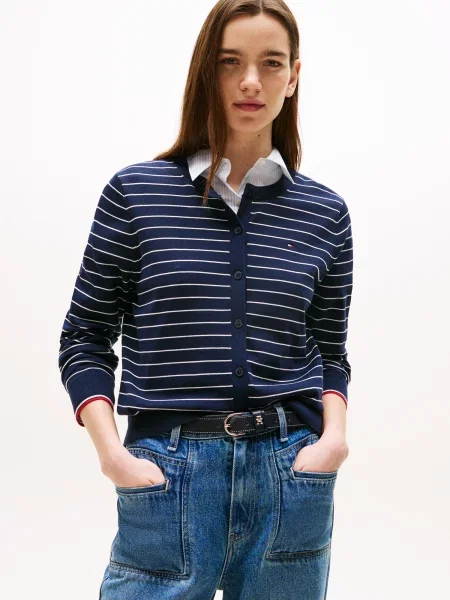 Tommy Hilfiger Cardigan Bleumarin alb