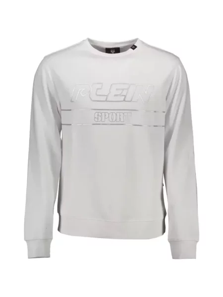 Hanorac crewneck Plein Sport cu decolteu rotund alb