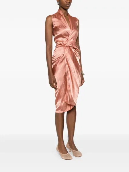Rochie midi Rick Owens fără mâneci plic roz