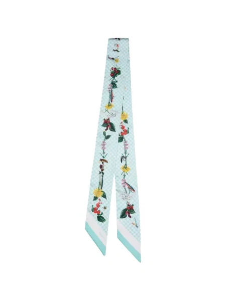Fular Mulberry cu model floral cu imagine albastru
