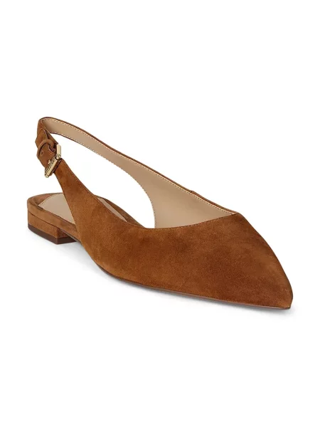 Semišové baleríny Lauren Ralph Lauren Londyn Slbck hnedá