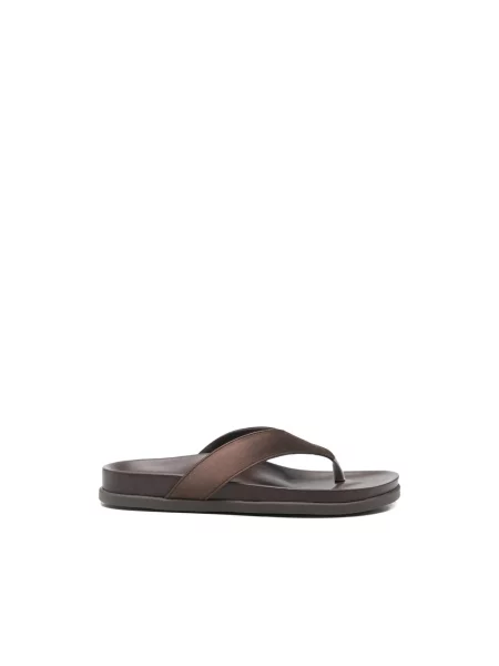 Satynowe klapki Ancient Greek Sandals brązowe