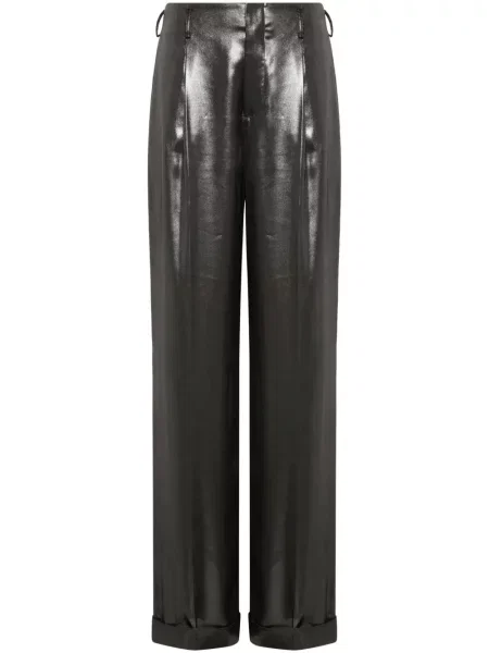 Pantaloni Ralph Lauren Collection plisate argintiu