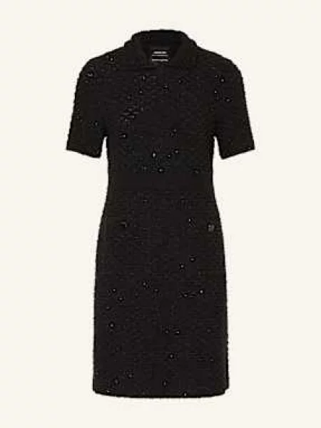 Marc Cain Dzianinowa Sukienka Z Cekinami schwarz czarna