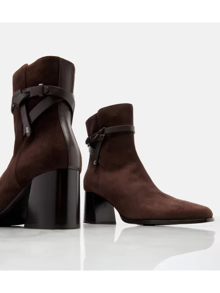 Cizme scurte Jimmy Choo din piele de căprioară maro