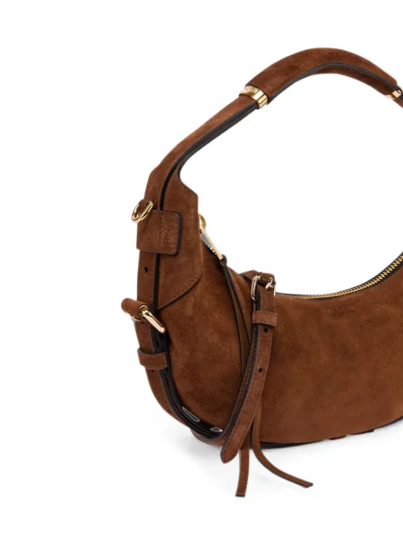Geantă Moschino din piele de căprioară maro