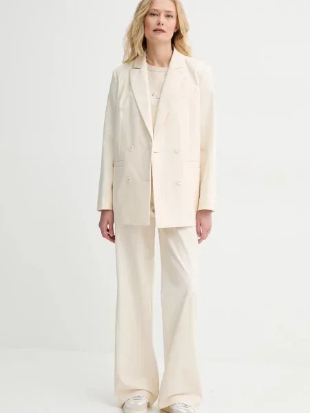 A.P.C. marynarka veste lucy dwurzędowa gładka beżowy