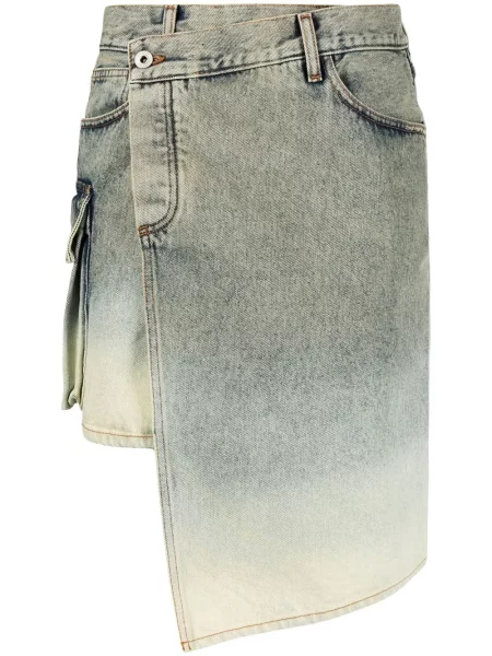 Fustă din denim Off-white asimetrică alb
