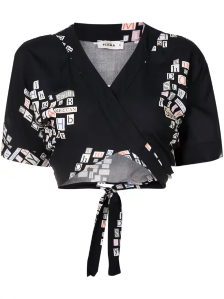 Cropp top Amir Slama cu imagine negru