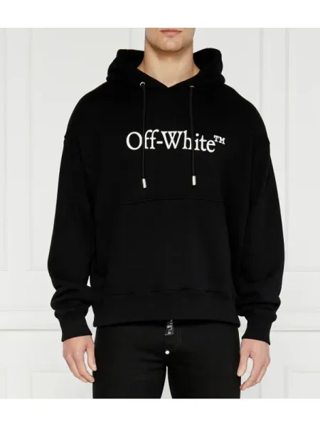 OFF-WHITE Hanorac BIG BOOKISH SKATE | Oversize fit alb