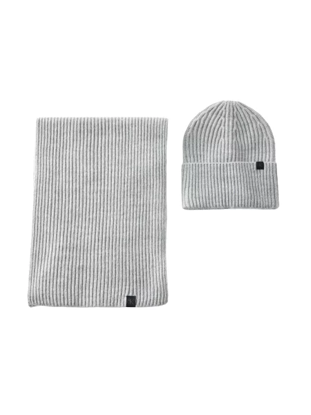 Calvin Klein Jeans Set Fular și Căciulă Monogram Rib gri