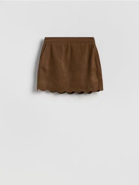 Reserved Fustă mini din in maro
