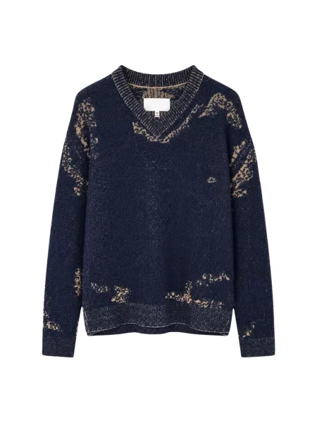Dzianinowy sweter Maison Margiela niebieski