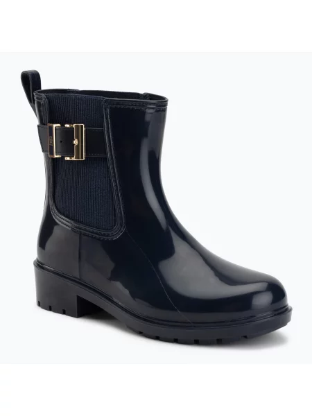 Cizme pentru femei Tommy Hilfiger Buckle Glossy Ankle space blue albastru