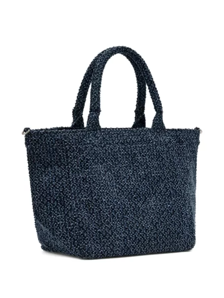 Geantă Ganni teddy albastru
