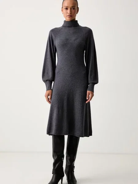 Pinko rochie cu vâscoză gri